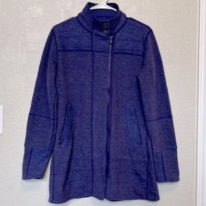Title Nine wool jacket medium long purple blue swacket warm sweater